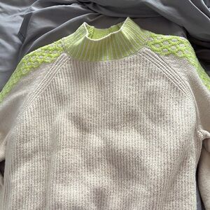 Women's Cream and Green Sweater